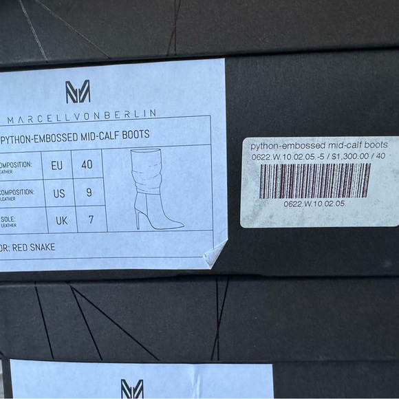 Marcell Von Berlin Pink Python Mid Calf Boots - Picture 3 of 9